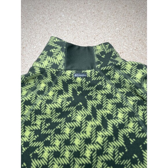 Columbia 1/4 Zip Fleece Jacket Hiking Camp Sweater Green Womens Size Large - Picture 4 of 6